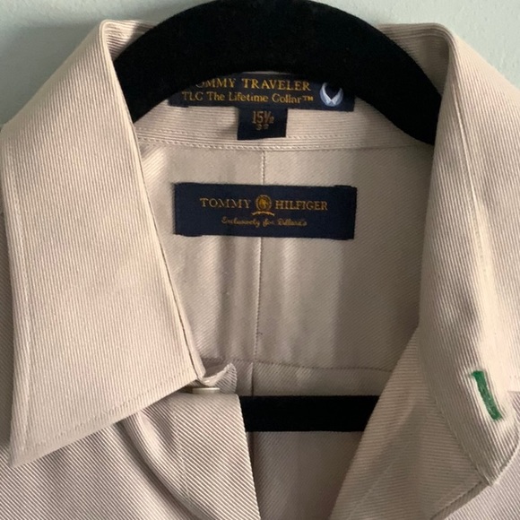 MENS BEIGE SHIRT TOMMY HILFINGER  15 1/2- 33 - Picture 4 of 8